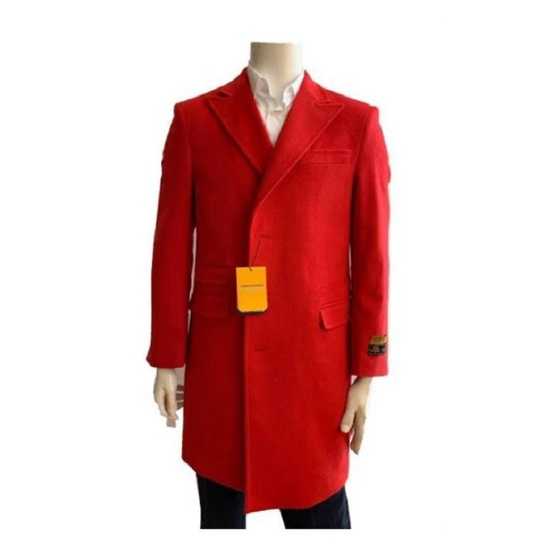 Classic Red Wool Trench Coat – A Dapper Gentleman’s Essential Overcoat.