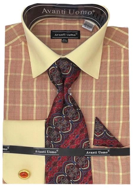 Crimson Checkmate: A Chap's Smart Shirt with Subtle Red Charm.