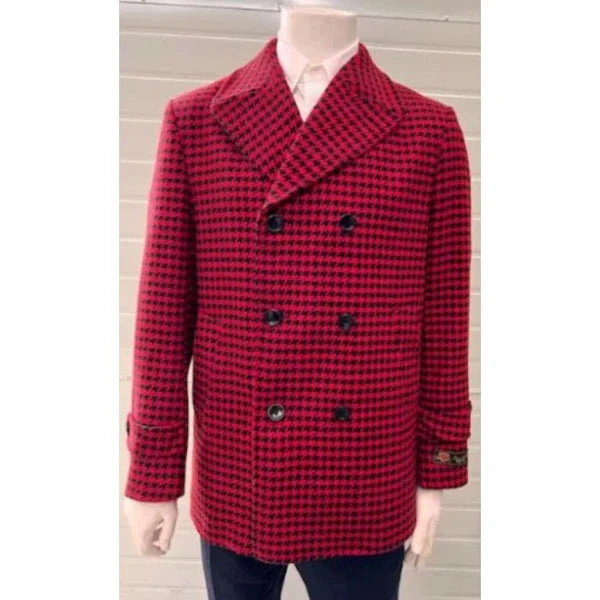 Crimson Wool Classic: The Gentleman's Driver Coat – Timeless Red Elegance.